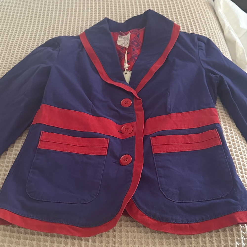 Tulle Navy and Red Blazer